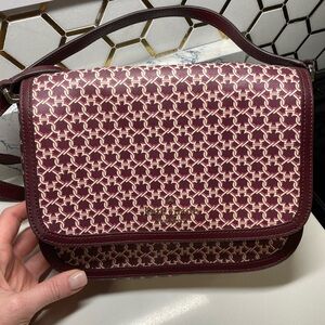 Kate Spade Maroon and Beige Crossbody Bag